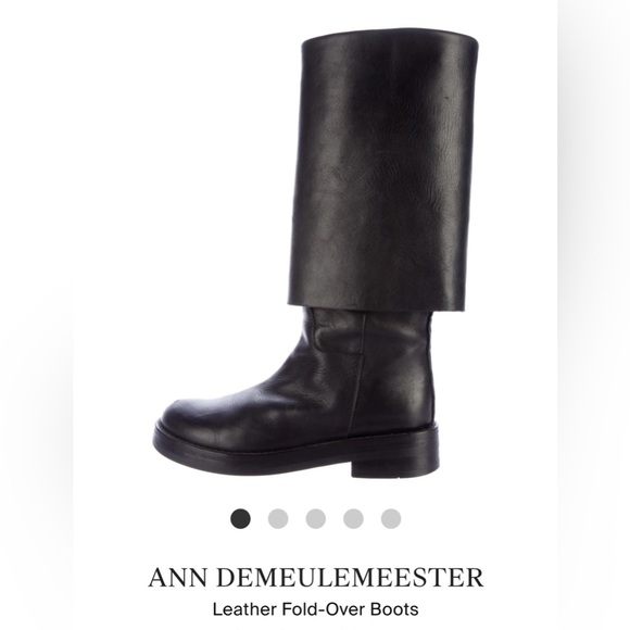 Ann Demeulemeester black w/gold shine fold over boots gently worn size 39 - Picture 10 of 11